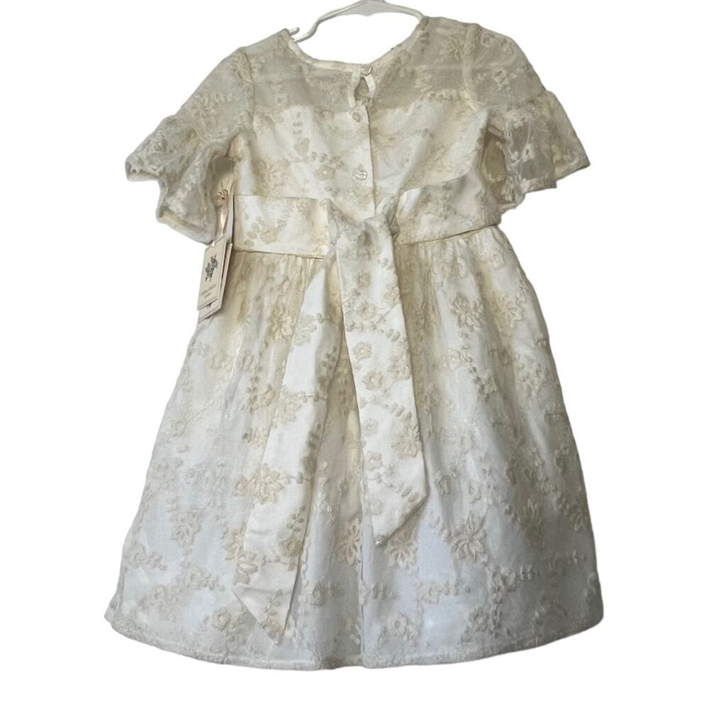 Laura Ashley Lace Ruffle Short Sleeve Dress Size 4 - Picture 2 of 11